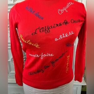 XS vintage sweater with French words